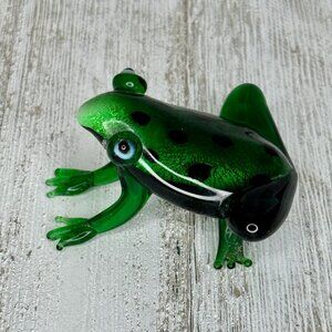 Vintage Blown Glass Frog Figurine